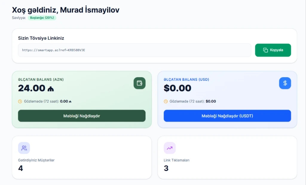 SmartApp Partner Dashboard (job.smartapp.az)