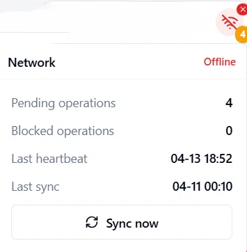 Network status preview